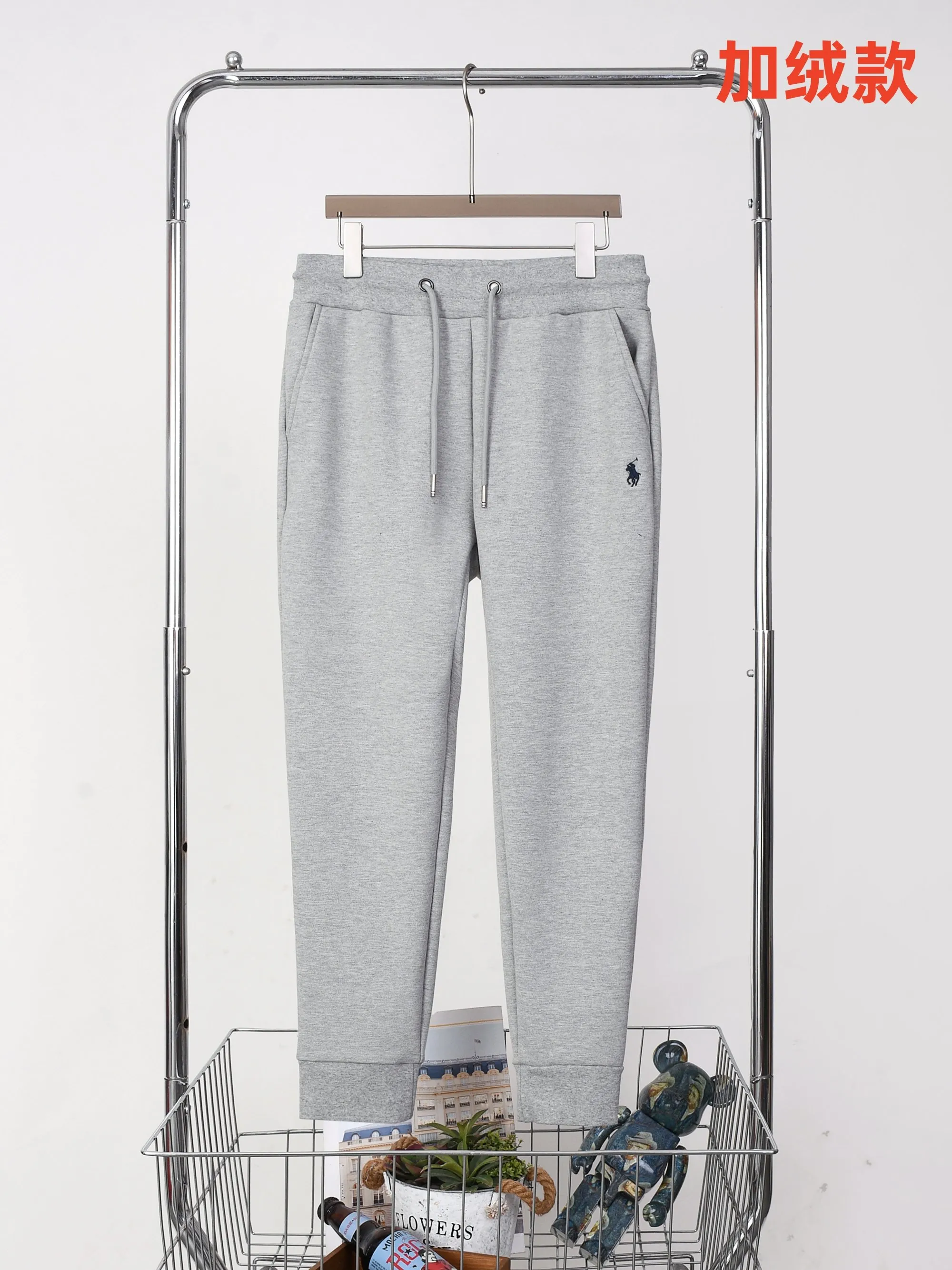 P210 2780#RL Ralph Lauren pony embroidered velvet sweatpants trousers Color: black royal blue gray Size: M-XXL Fabric: 500g composite Austrian velvet Can be matched with 2817 velvet suit